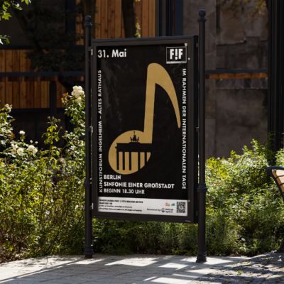 Ein Plakat der FiF über die Veranstaltung „Berlin – Sinfonie einer Großstadt"